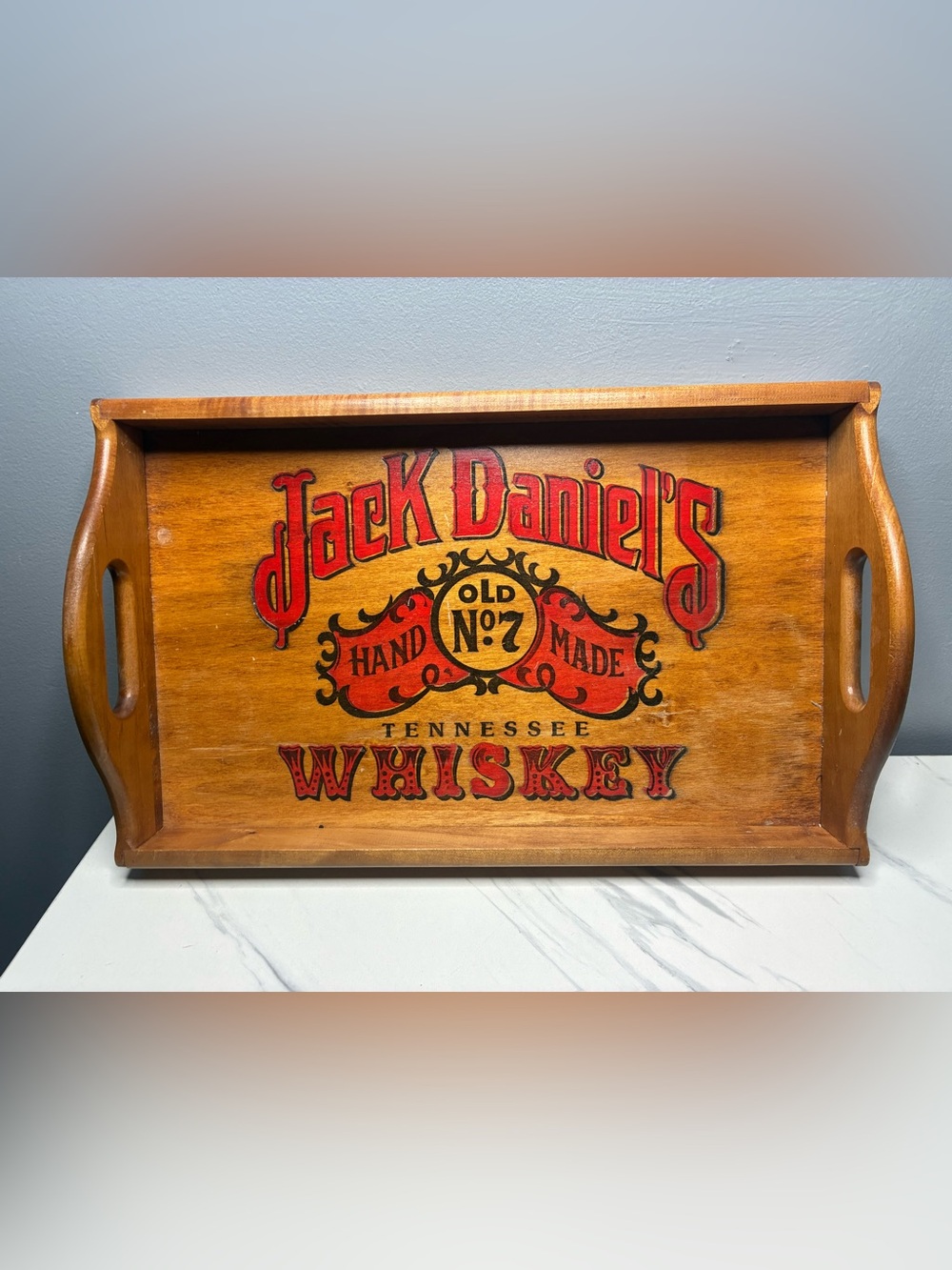 Vintage Jack Daniel’s Old No. 7 Wooden Serving Tray Vintage Editions